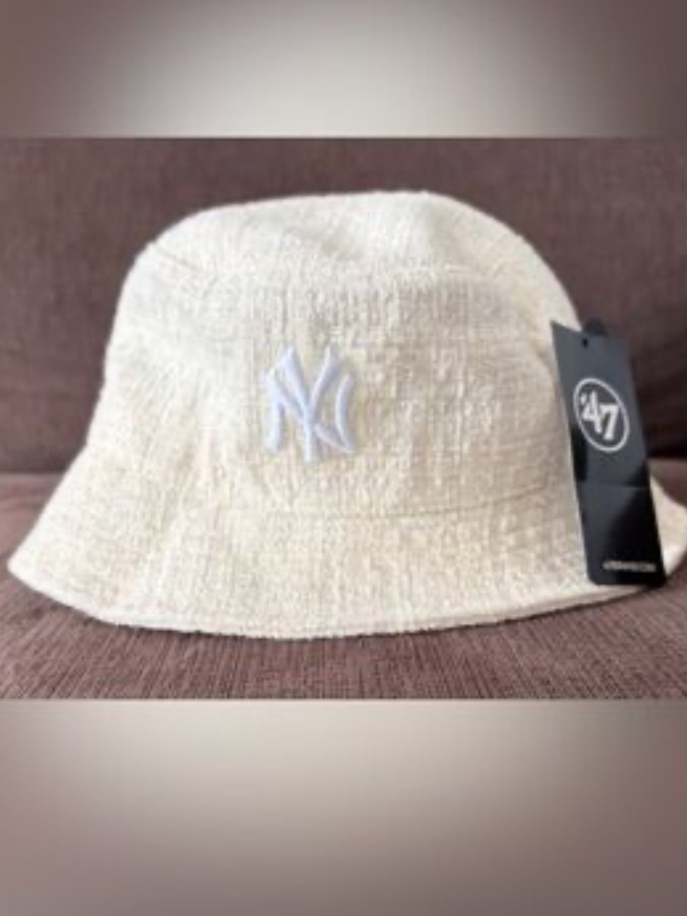 47 NY Yankees cream color Textured Bucket Hat